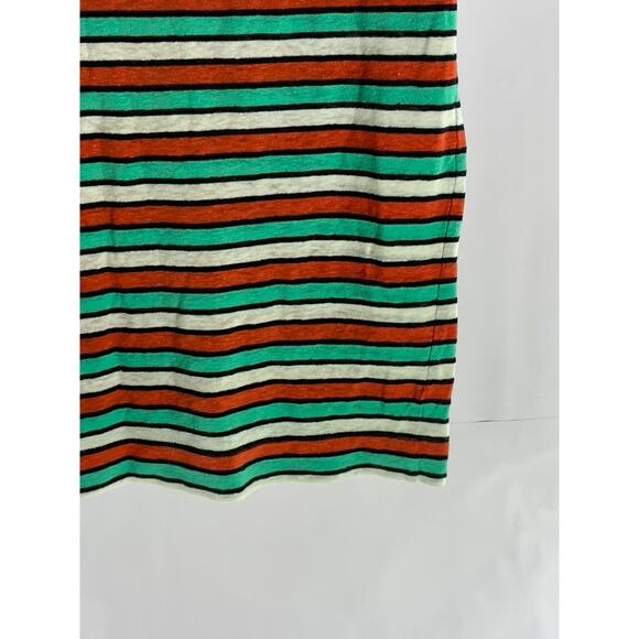 M&S COLLECTION Women's Red/White/Green Striped Crewneck Short Sleeve Top SZ 2 - Picture 7 of 11